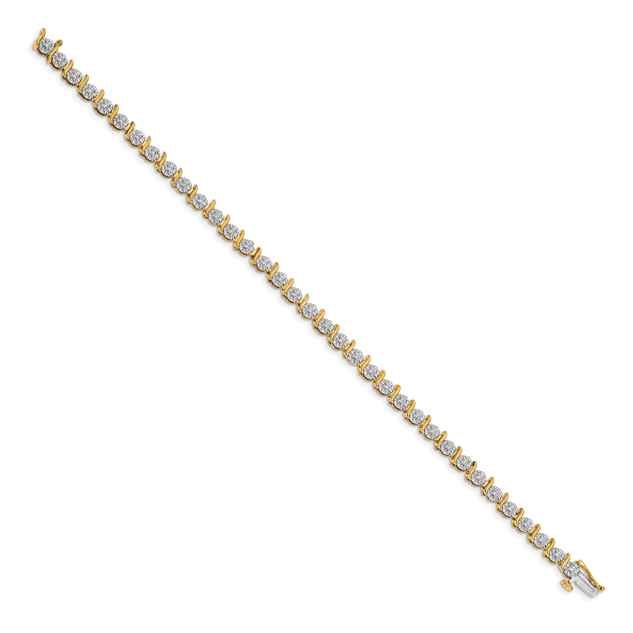 14k Complete 3/8 carat Diamond S-link 7 inch Tennis Bracelet BM4642