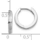 14k White Gold Round Hinged Hoop Earrings TM606