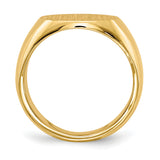 14k 12.5x9.5mm Closed Back Signet Ring RS252