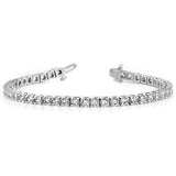 14k White Gold Complete 17 carat Round AAA Diamond 4-prong 7 inch Tennis Bracelet X2048WAAA