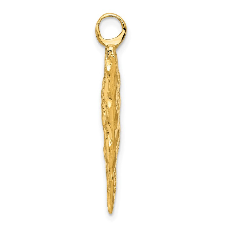 14k 3-D Textured Arrowhead Charm A0932