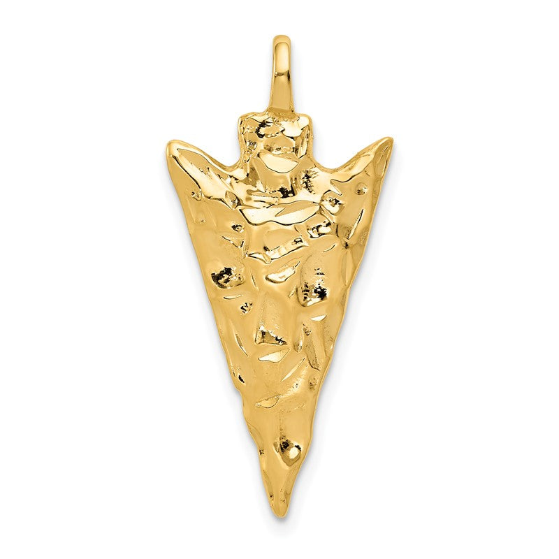 14k 3-D Textured Arrowhead Charm A0932