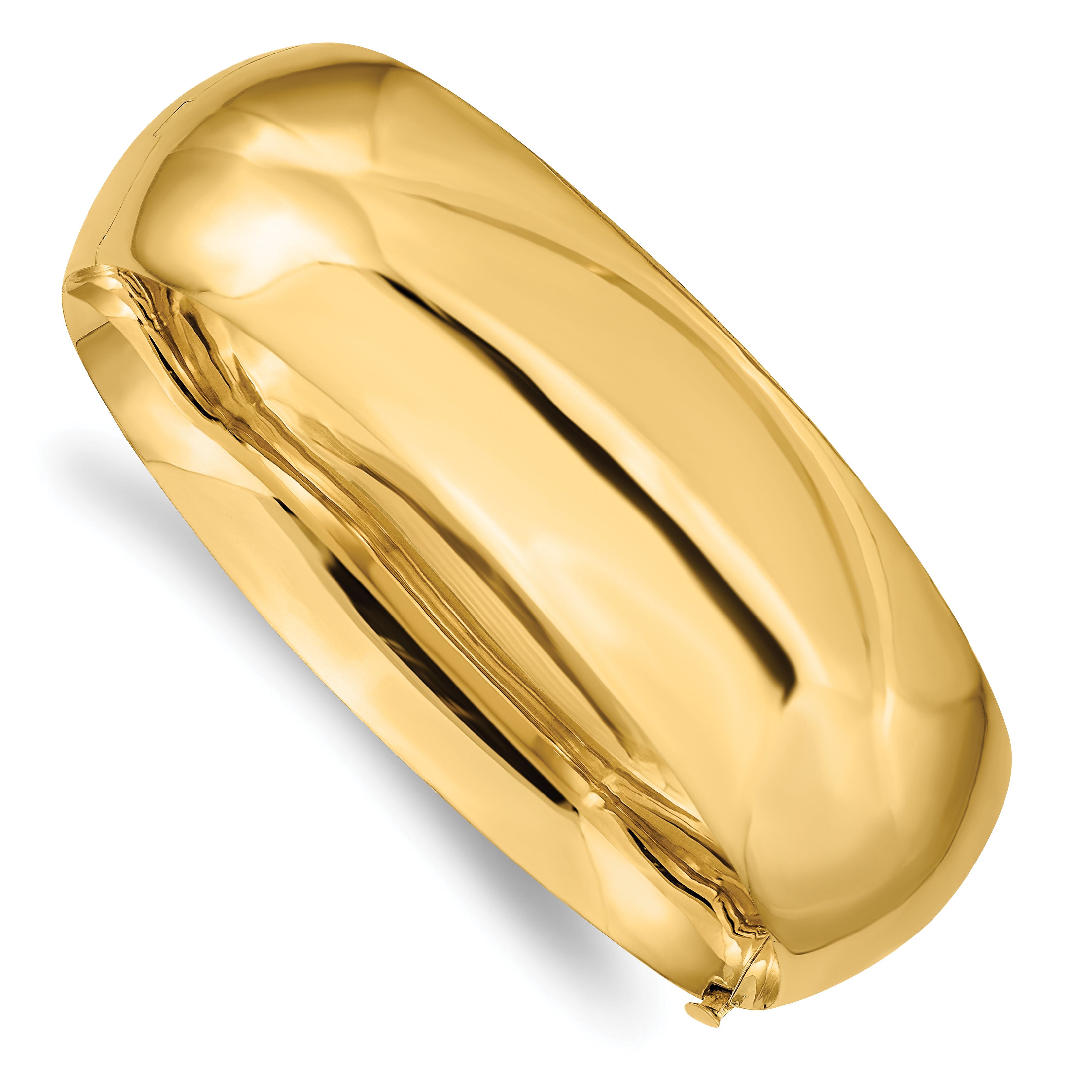 14k 13/16 High Polished 20.00mm Hinged Oval Bangle Bracelet HP13/16