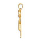 14k Two-tone The Kids Medium Puffed Girl with Bow on Right Engravable Kiss Charm XK233