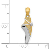 14K and White Rhodium Ballet Shoe Pendant YC524