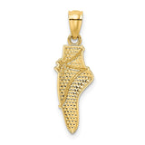 14K and White Rhodium Ballet Shoe Pendant YC524