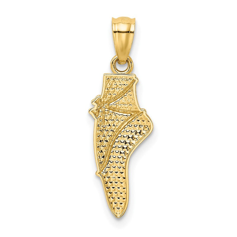 14K and White Rhodium Ballet Shoe Pendant YC524