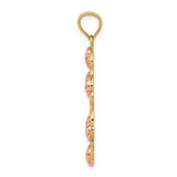 14K Two-Tone with White Rhodium Our Lady Of Guadalupe with Flowers Oval Pendant K6351