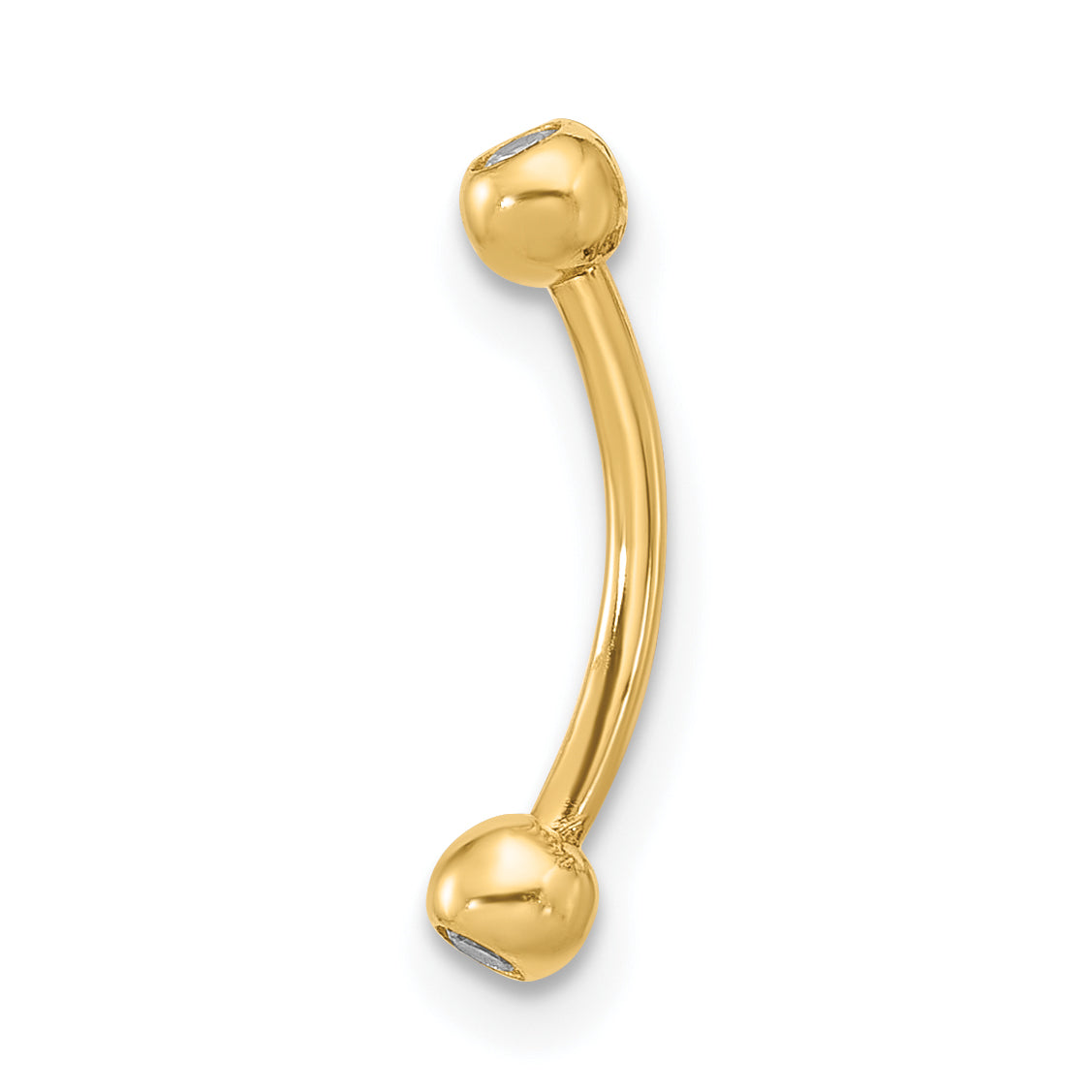 14k 16 Gauge CZ Eyebrow Jewelry BD127