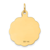 14k GRADUATION DAY with Cap 20mm Engravable Disc Charm XAC36
