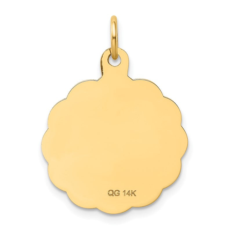 14k GRADUATION DAY with Cap 20mm Engravable Disc Charm XAC36