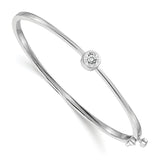 14k White Gold Complete 1/2 carat A Diamond Hinged Oval Bangle Bracelet XB182A