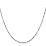 14k White Gold Diamond-Cut Cable Link Chain