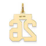 14k Small Satin Number 26 Charm LSS26