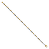 14K Two-tone Polished Fancy Link 7.5 inch Bracelet SF2598