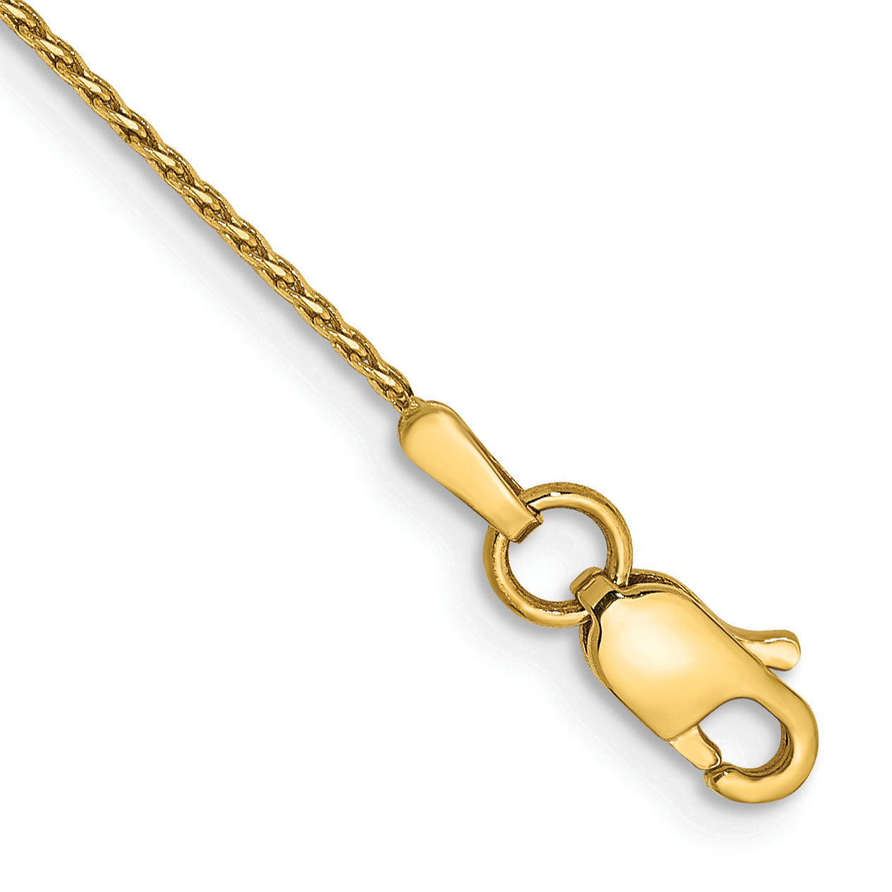 14K 10 inch .8mm Diamond-cut Parisian Wheat with Lobster Clasp Anklet PEN274