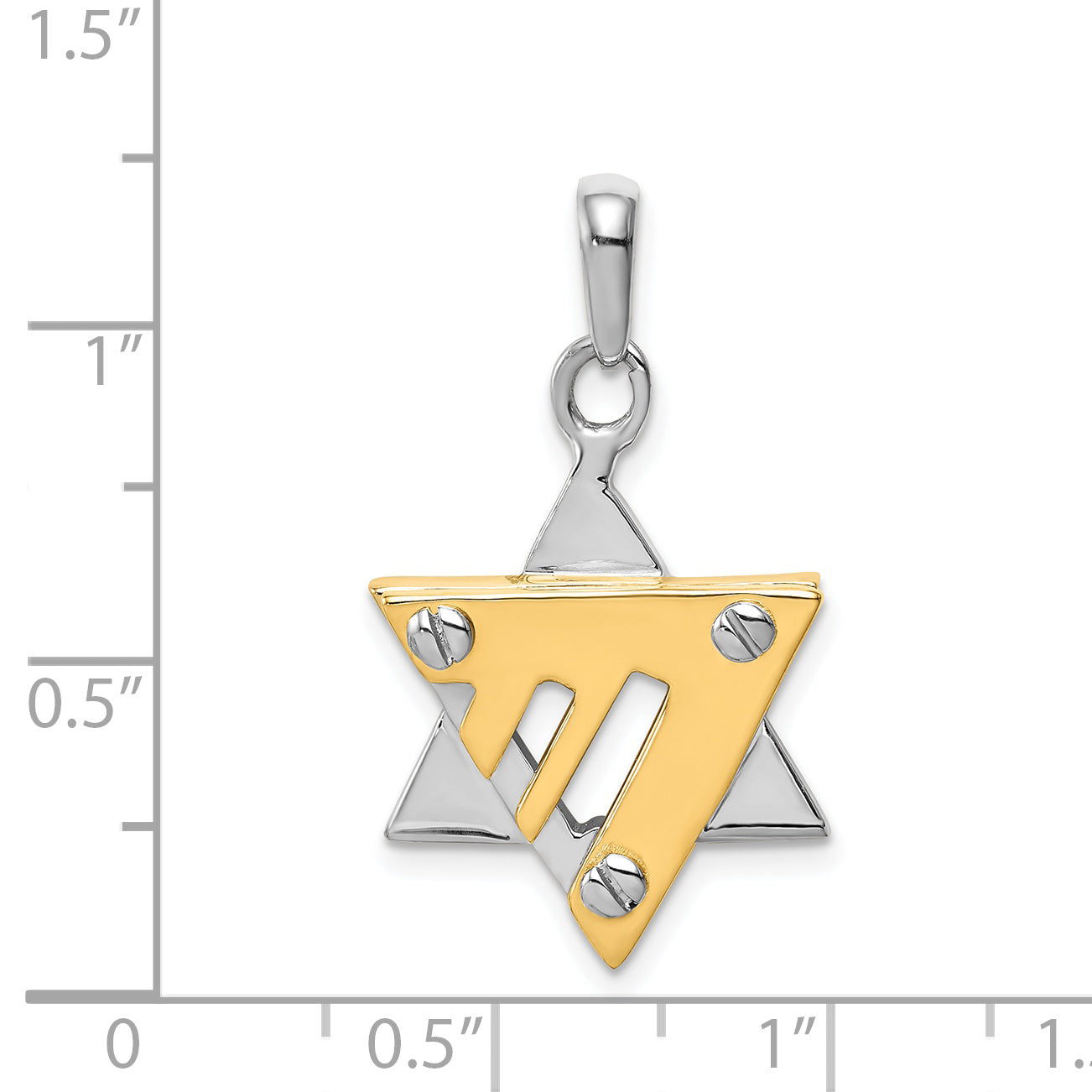 14k Two-tone Star of David Pendant K1272