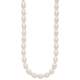 14k 7-8mm White Rice Freshwater Cultured Pearl 18 inch Necklace XF525