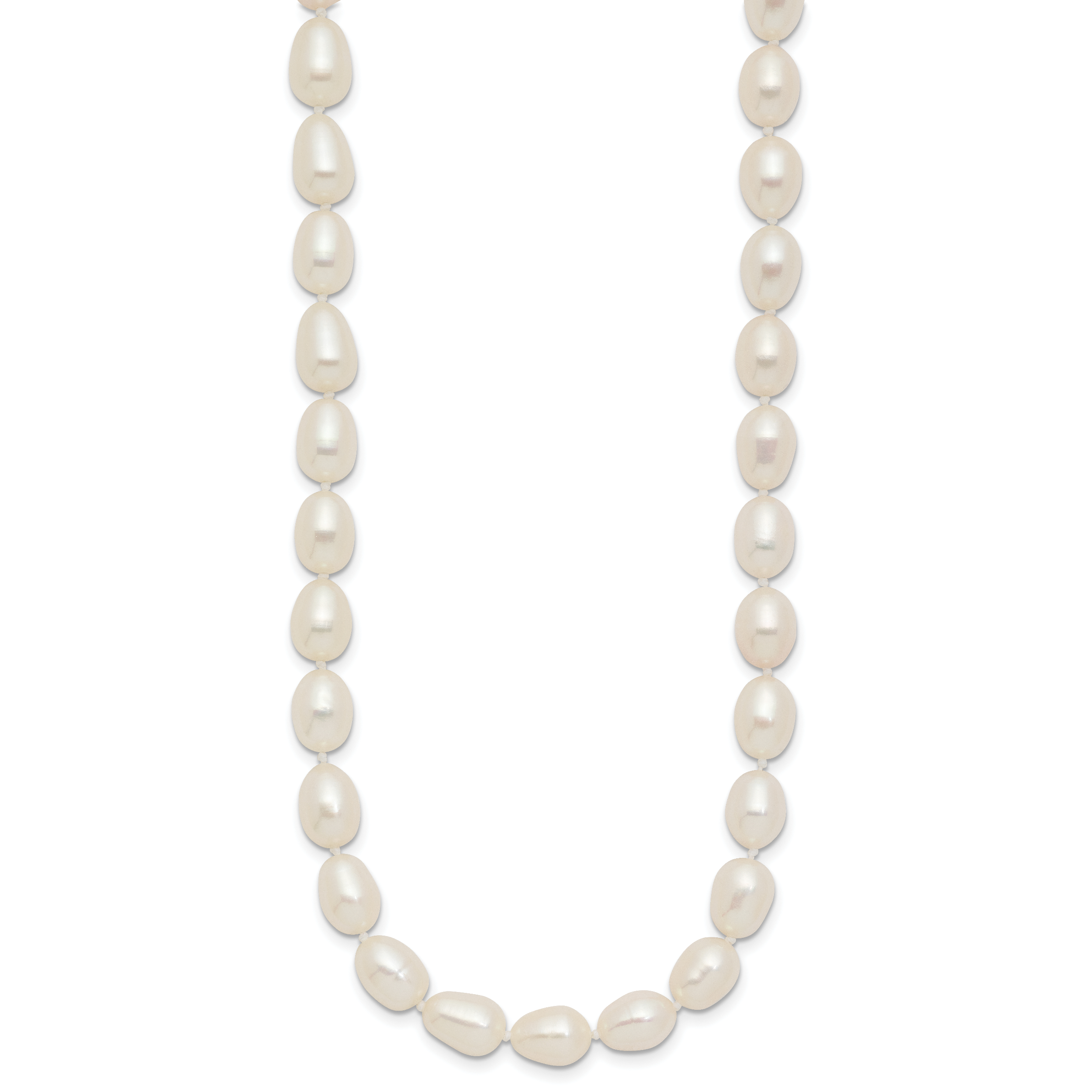 14k 7-8mm White Rice Freshwater Cultured Pearl 18 inch Necklace XF525