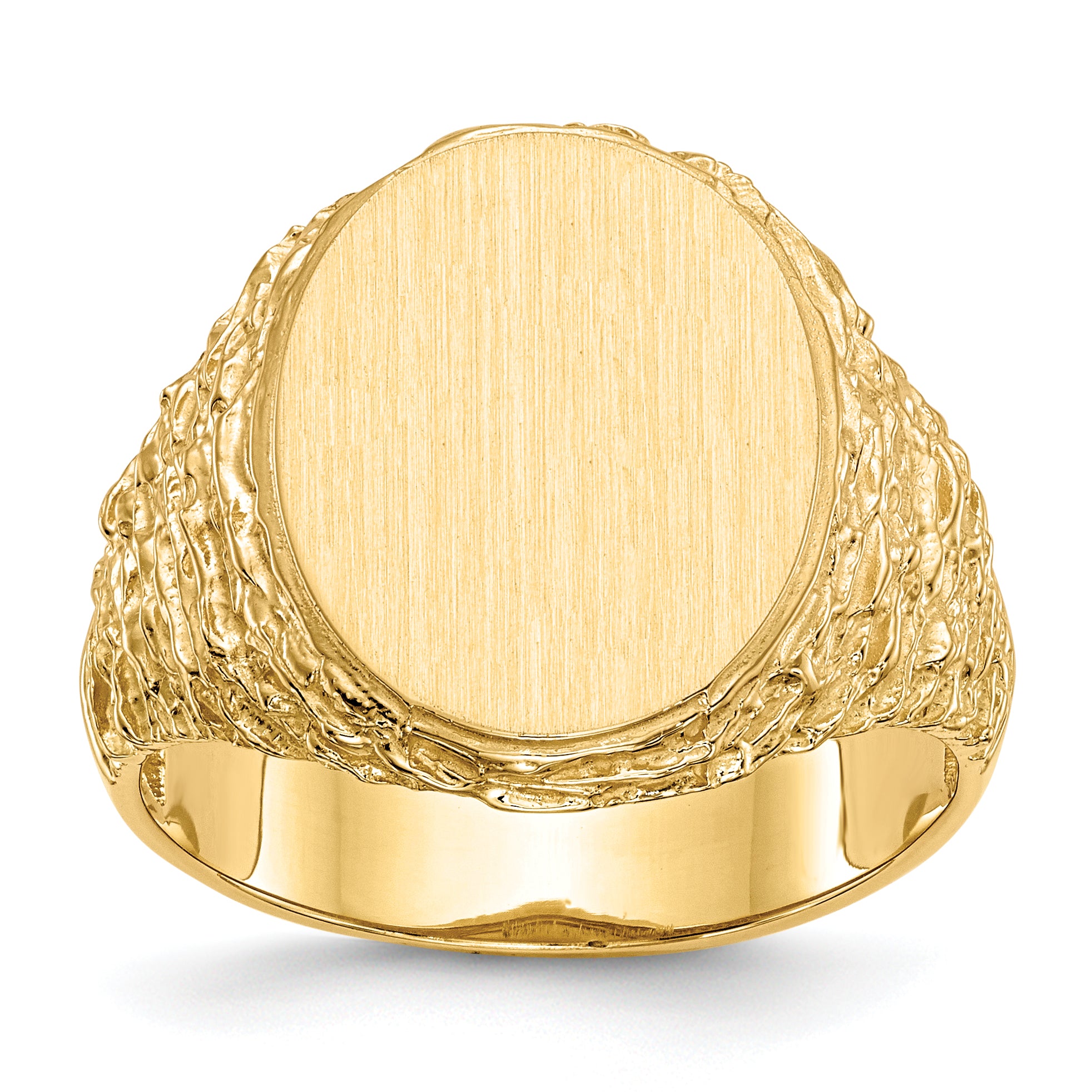 14k 14.0x17.0mm Open Back Mens Signet Ring RS162