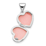 14k White Gold Floral 10mm Heart Locket XL303