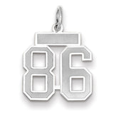 14kw Small Satin Number 86 Charm WSS86