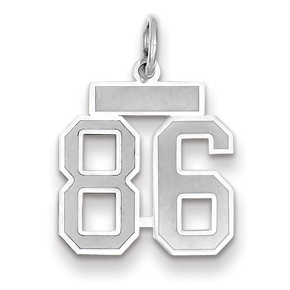 14kw Small Satin Number 86 Charm WSS86