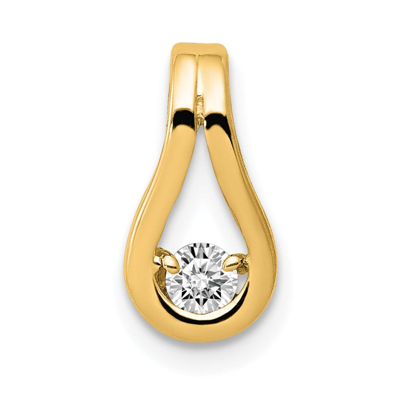 14k Complete 2.8mm A Diamond Teardrop-Shape Slide Fits up to 2mm Regular/6mm Fancy or Reversible Omega XP1546A