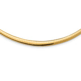 14k with White Rhodium 3.00-6.00mm Graduated Reversible 16 inch Omega Necklace RDG6