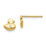 14k Madi K CZ Duck Childrens Post Earrings GK849