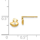 14k Madi K CZ Duck Childrens Post Earrings GK849