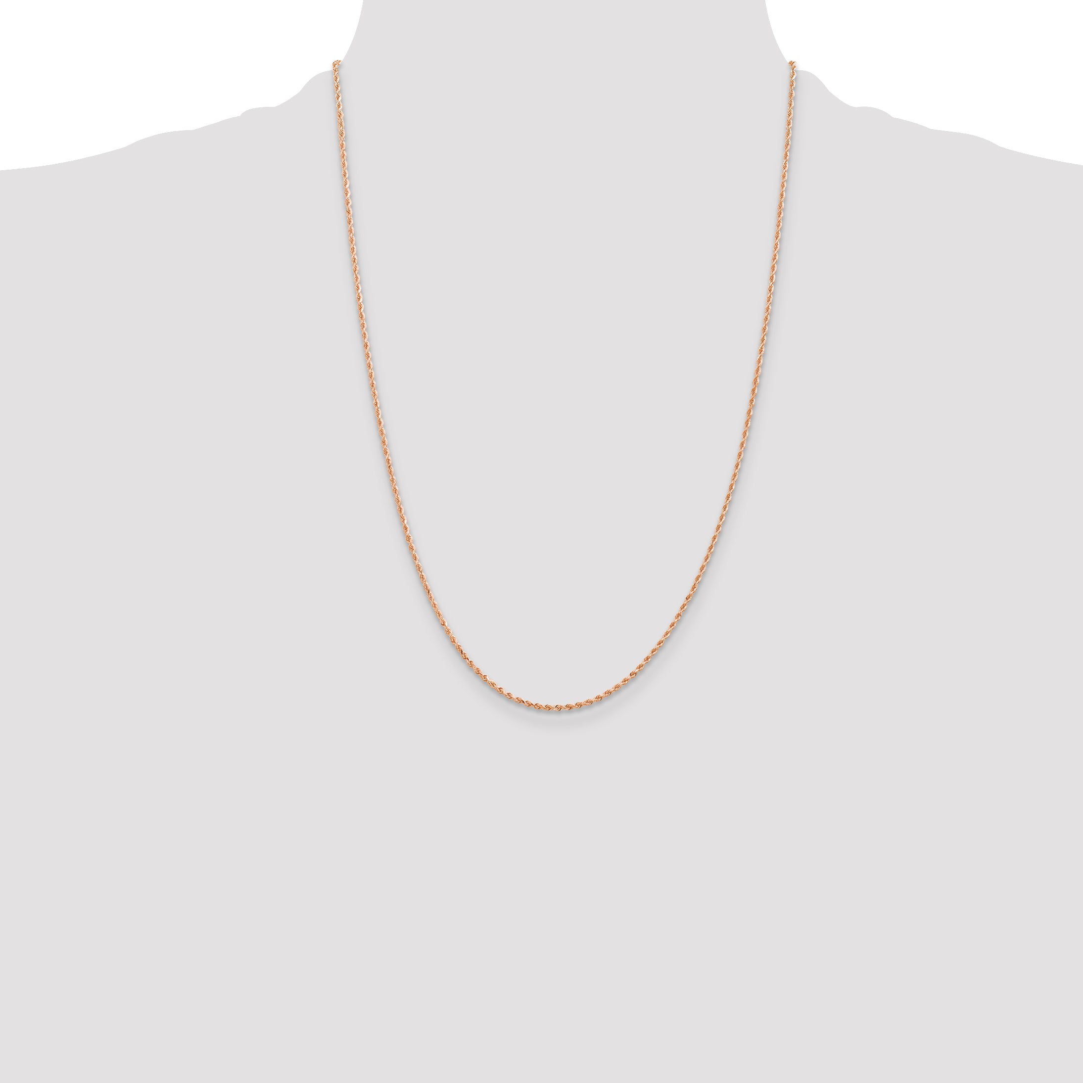 14K Rose Gold 10 inch 1.5mm Diamond-cut Rope with Lobster Clasp Anklet 012R