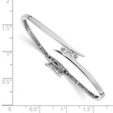 14k White Gold Complete 3-Stone 1/4 carat AAA Diamond Hinged Bangle Bracelet XB191AAA