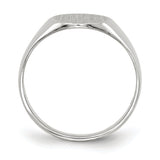 14k White Gold 9.0x9.5mm Round Closed Back Signet Ring RS569