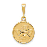 14K Polished and Satin Raphael Angel Round Pendant C1895