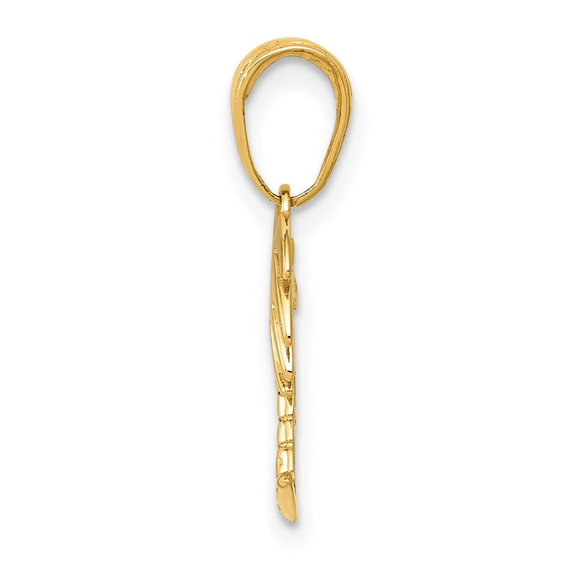 14K Charleston Palm Tree with Moon Pendant D4095