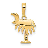 14K Charleston Palm Tree with Moon Pendant D4095