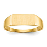 14k 12.0x5.5mm Rectangle Closed Back Signet Ring RS401