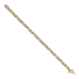 14k Two-tone Complete 1/2 carat Diamond X-design 7 inch Bracelet BM4616