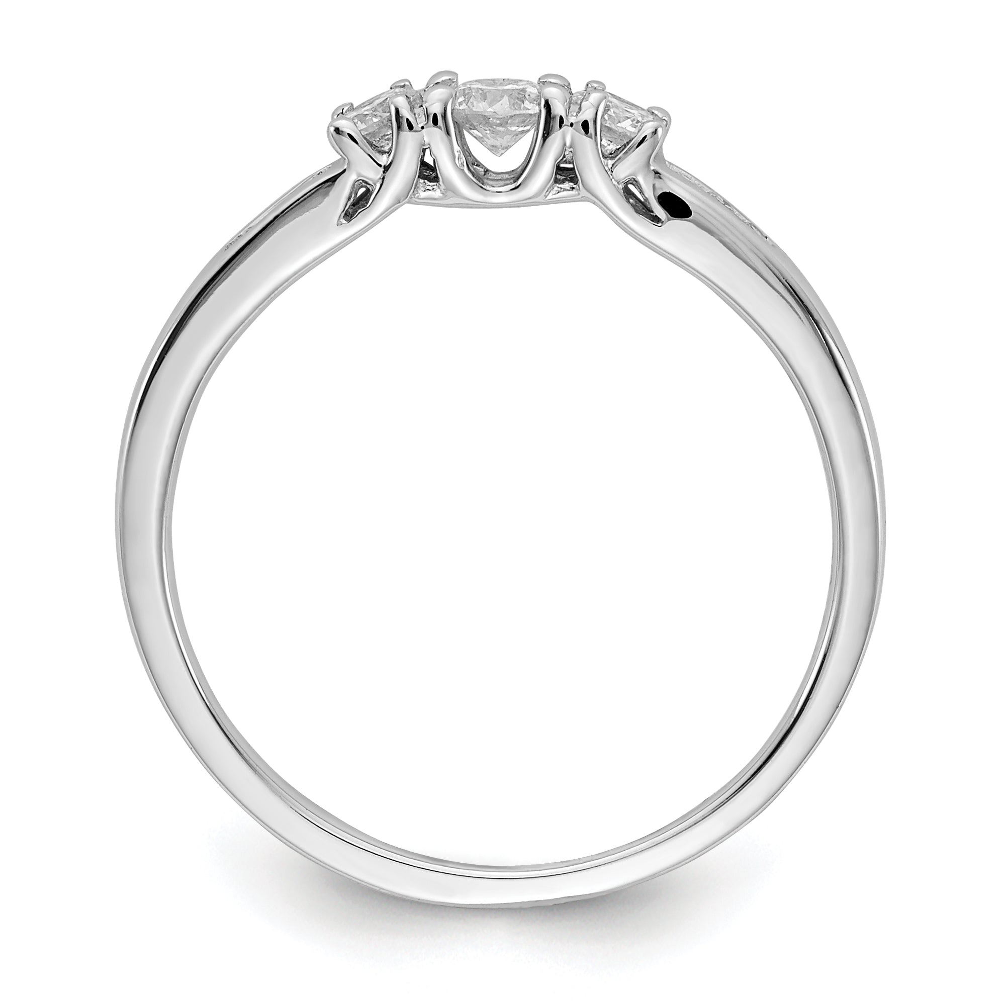 14k White Gold 3-Stone 1/4 carat Diamond Ring RM5645