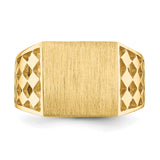 14k 12.5x12.0mm Open Back Mens Signet Ring CH163