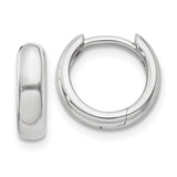 14k White Gold Round Hinged Hoop Earrings XY1124