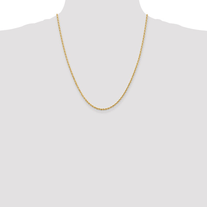 14K 10 Inch 2.25mm Diamond-cut Quadruple Rope Lobster Clasp Anklet QTR018