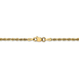 14K 10 Inch 2.25mm Diamond-cut Quadruple Rope Lobster Clasp Anklet QTR018