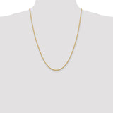 14K 10 Inch 2.25mm Diamond-cut Quadruple Rope Lobster Clasp Anklet QTR018