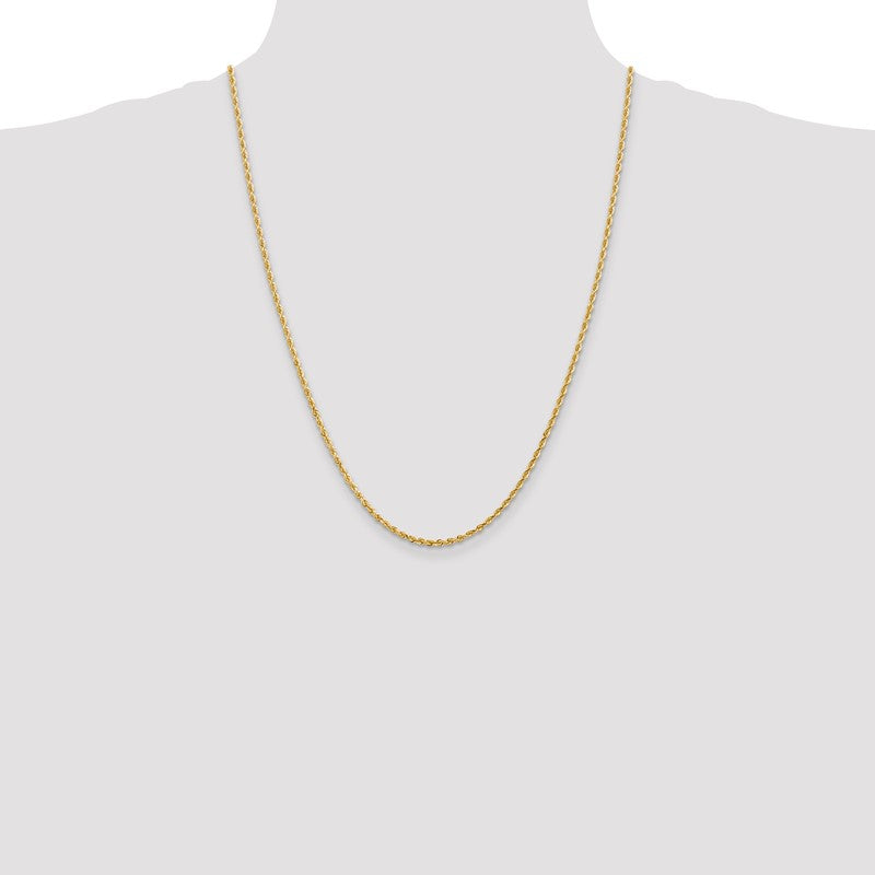 14K 10 Inch 2.25mm Diamond-cut Quadruple Rope Lobster Clasp Anklet QTR018