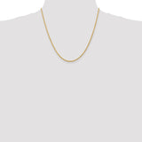 14K 10 Inch 2.25mm Diamond-cut Quadruple Rope Lobster Clasp Anklet QTR018