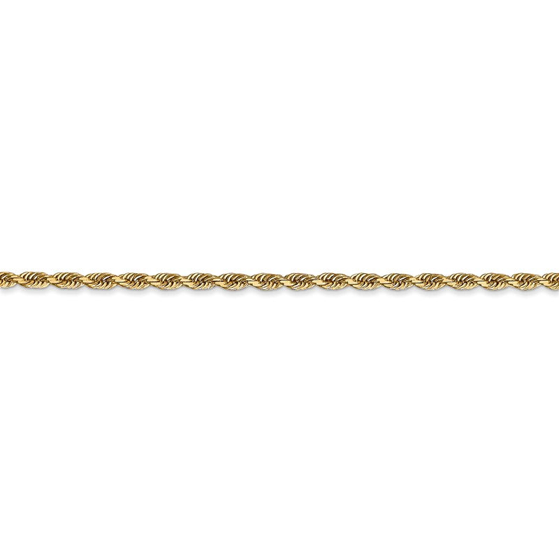14K 10 Inch 2.25mm Diamond-cut Quadruple Rope Lobster Clasp Anklet QTR018