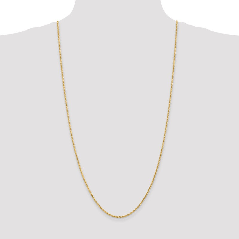 14K 10 Inch 2.25mm Diamond-cut Quadruple Rope Lobster Clasp Anklet QTR018
