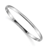14k White Gold 4mm Solid Polished Half-Round Slip-On Round Bangle Bracelet DB315